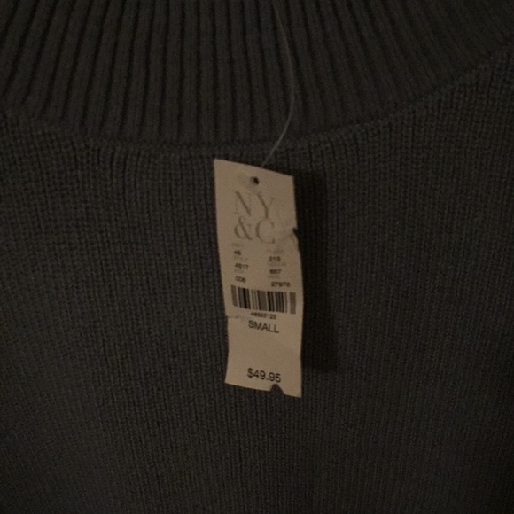 NW&Co Skye Blue sweater, 3/4 braided sleeves NWT - Picture 2 of 3